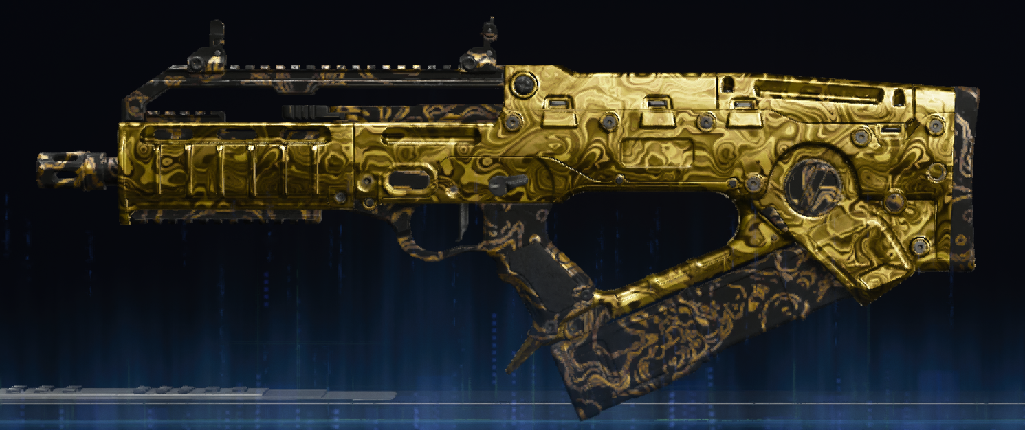 Rendu du camouflage Damas doré sur VX Compact
